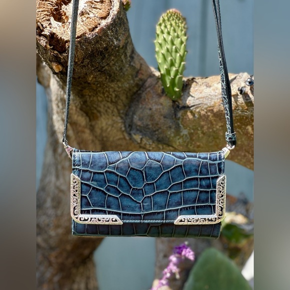 Brighton — Croc Embossed Leather Wallet - Picture 1 of 3